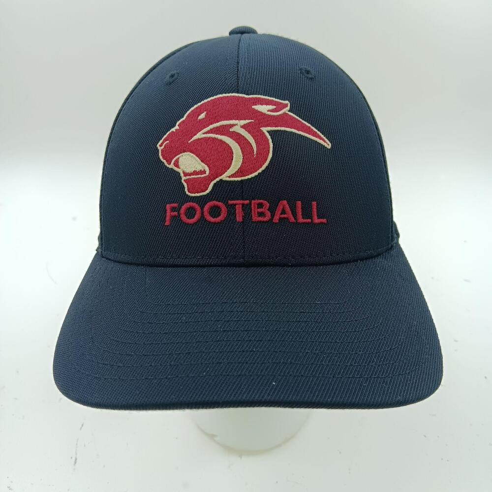 Countryside Cougars Football Hat Cap Fitted Mens L-XL Black Twill Stretch